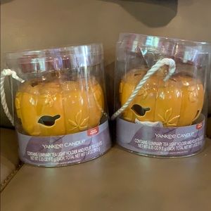 Yankee candle pumpkin shaped tea light holder